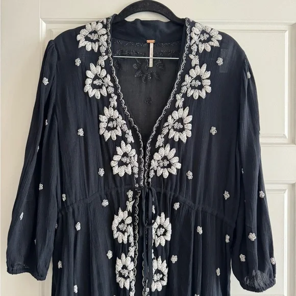 Free People Black and White Maxi Dress - Picture 5 of 7